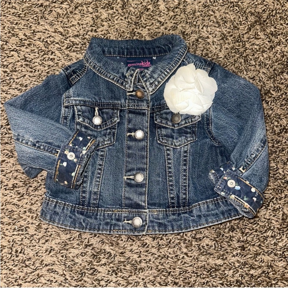 OshKosh B'gosh Blue Denim Jacket with White Flower